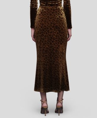 Women's Front Ruched Midi Skirt