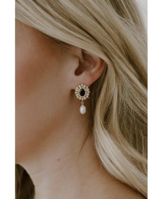 Gilded Pearl Drop Earrings