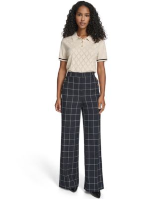 Women's High Rise Windowpane Sailor Pants