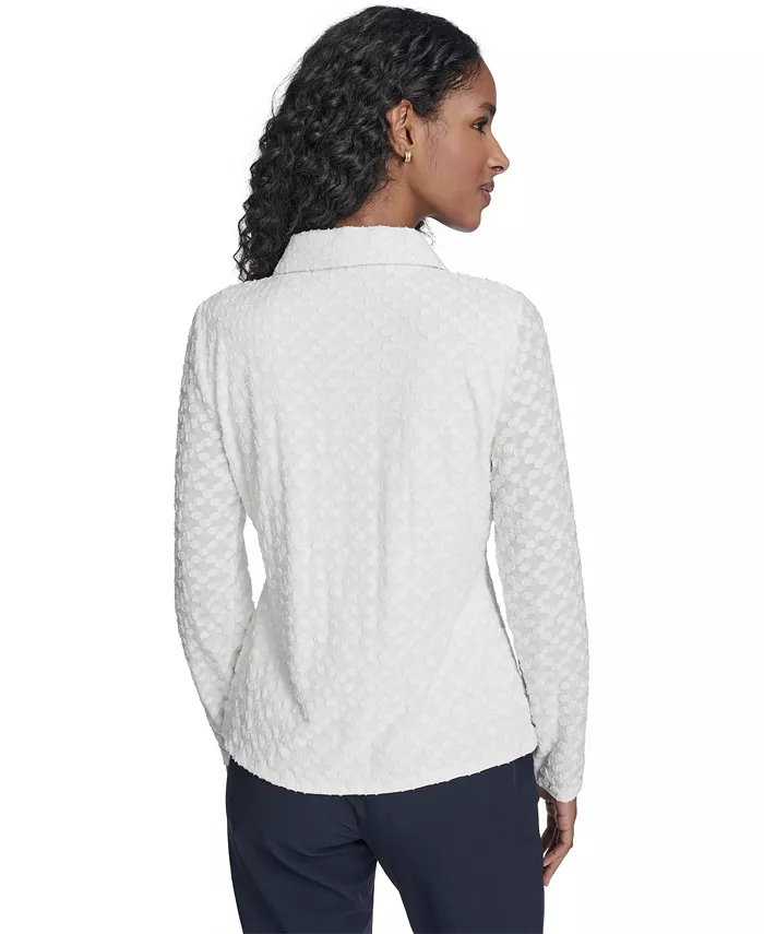 Women's Floral Clip Button-Up Top - thumbnail 10