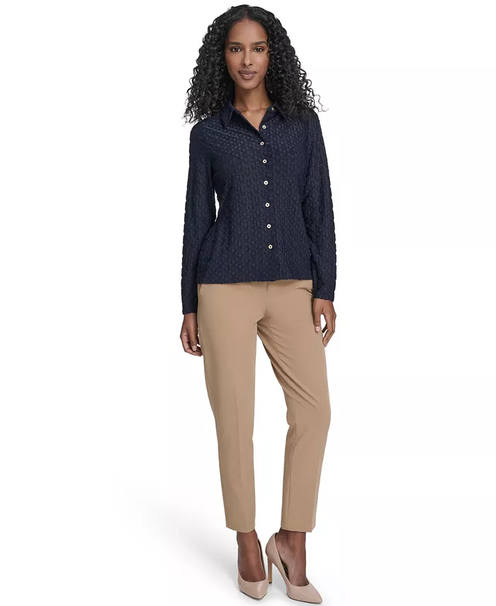 Women's Floral Clip Button-Up Top - thumbnail 5