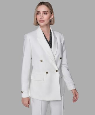 Women's V-Neck 1-Button Front Double Breasted Blazer