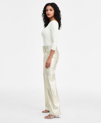 Women's Foil High-Rise Wide-Leg Jeans