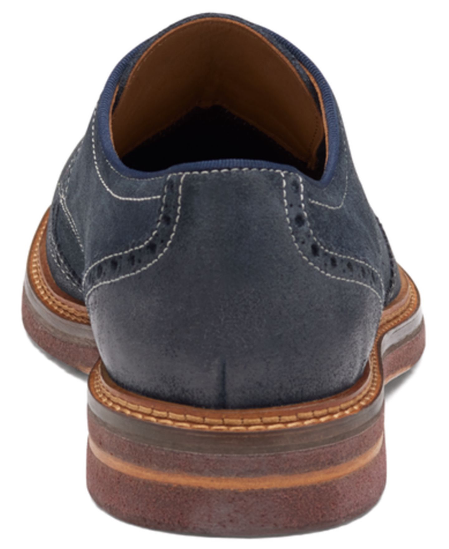 Обувь Johnston & Murphy Men's Calder Wingtip Round Toe Casual Shoes, цвет: Тёмно-синий замшевый — фото 3
