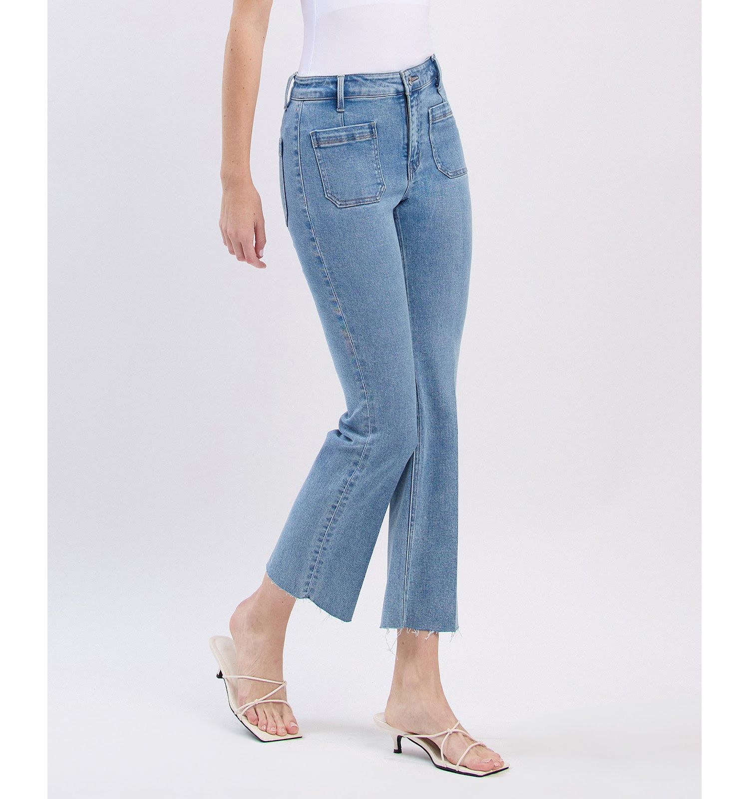 Women's High Rise Crop Flare Jeans