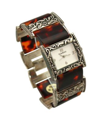 Engraved and Tortoise Elegant Women Watch