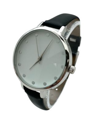 Solid Vibrant Color Everyday Faux Leather Women Watch, Black