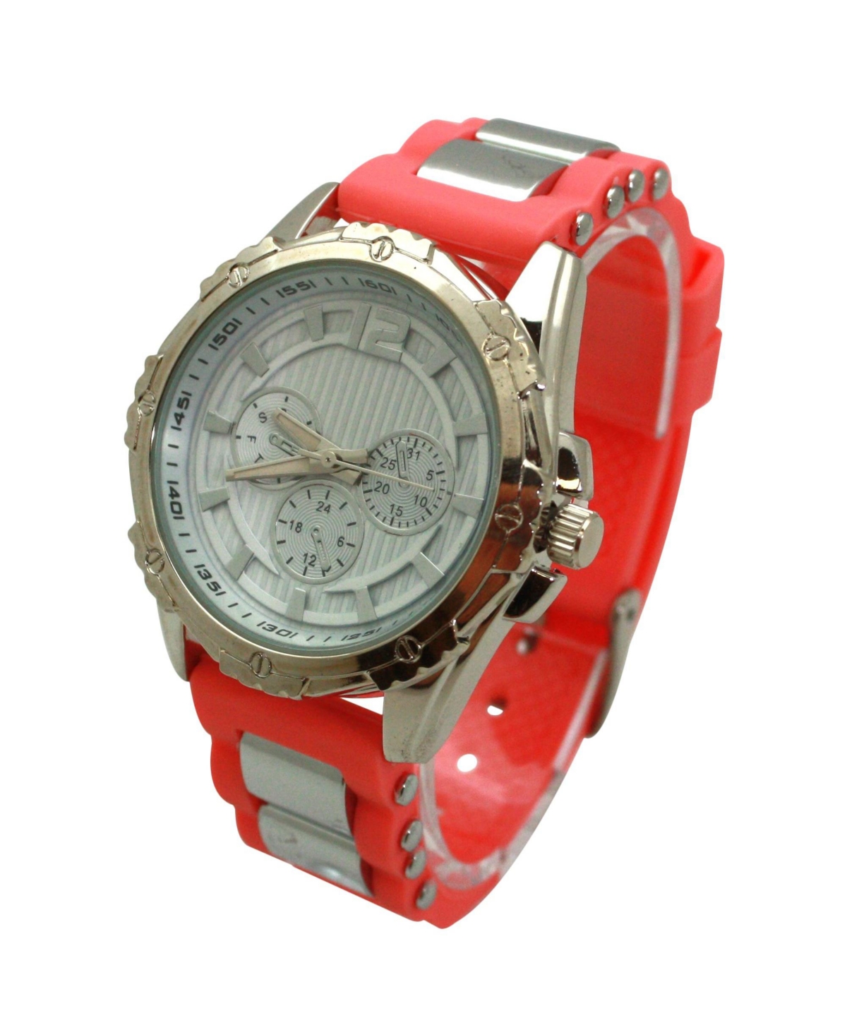 Olivia Pratt Pink Sporty Silicone Band Boyfriend Women Watch