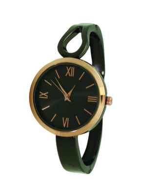 Gunmetal Rose Gold Olivia Pratt Shape Every Day Two Tone Metal Bangle Watch
