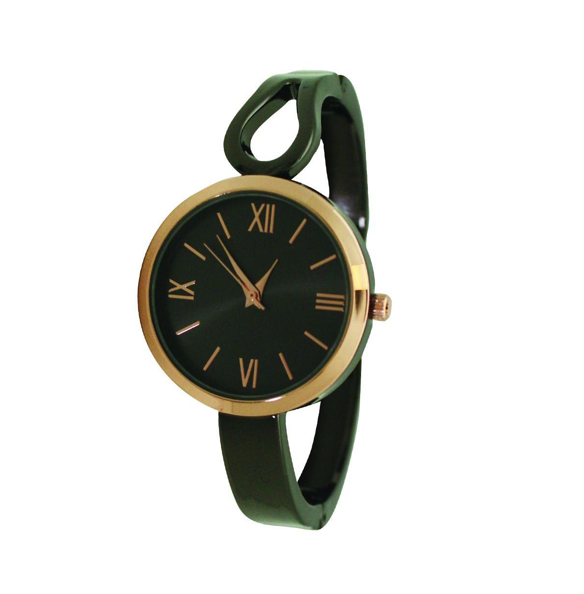 Olivia Pratt Gunmetal Rose Gold Olivia Pratt Shape Every Day Two Tone Metal Bangle Watch