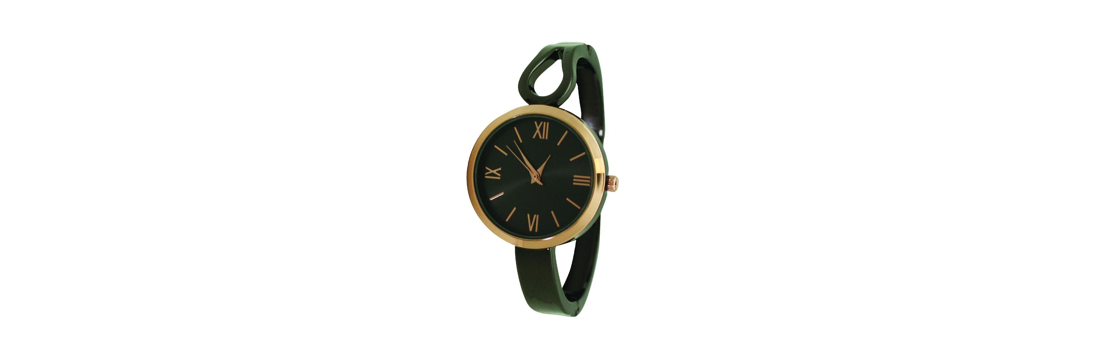 Olivia Pratt Gunmetal Rose Gold Olivia Pratt Shape Every Day Two Tone Metal Bangle Watch