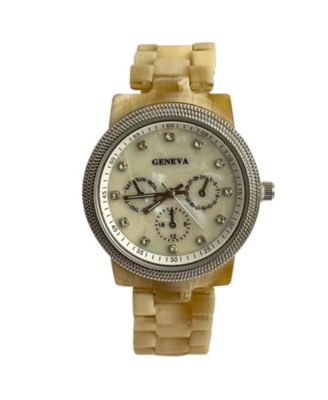 Beige Tortoise Acrylic Band Women Watch