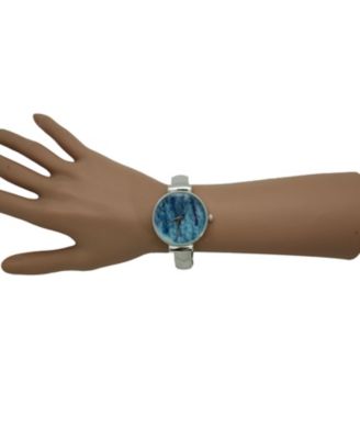 Stainless Steel Bangle Watch - Blue