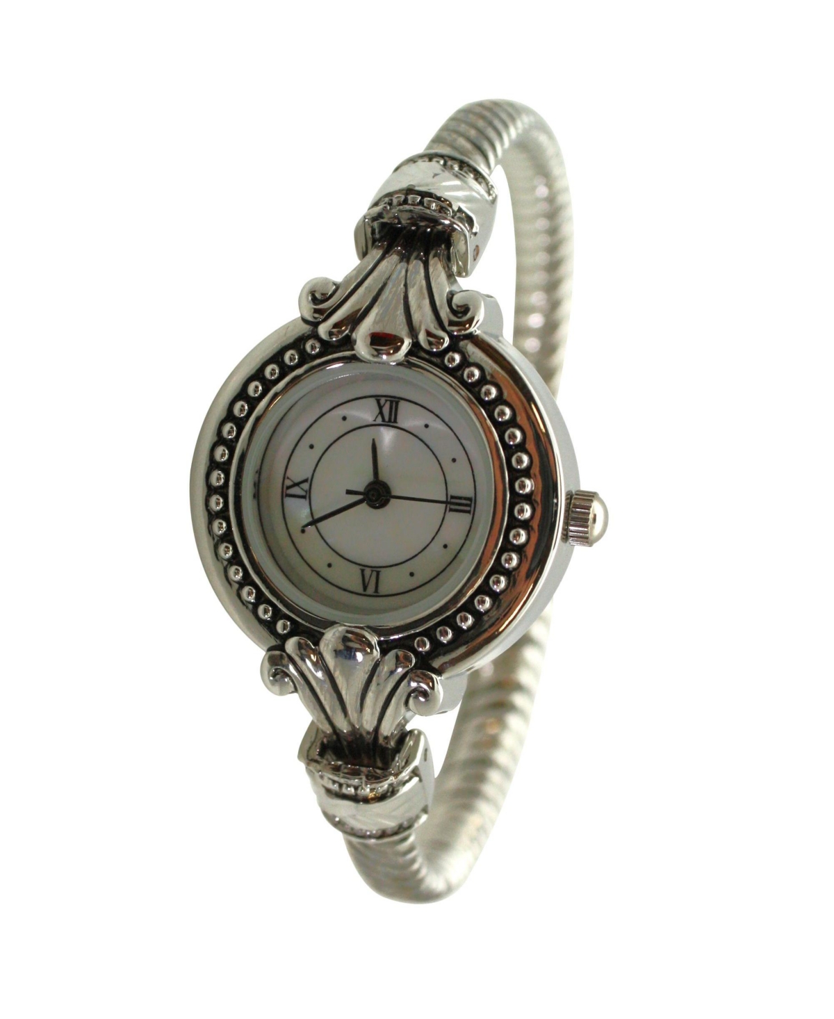 Silver Small Elegant Antique Look Women Bangle Watch