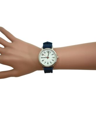 Navy Solid Silicone Bold Numbers Women Watch