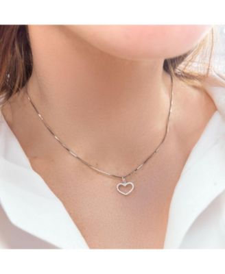 Box Chain Necklace 14K White Gold 18 inches
