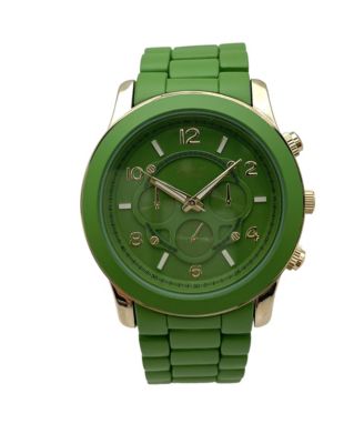 Green Big Bold Soft Band Boyfriend Women Watch