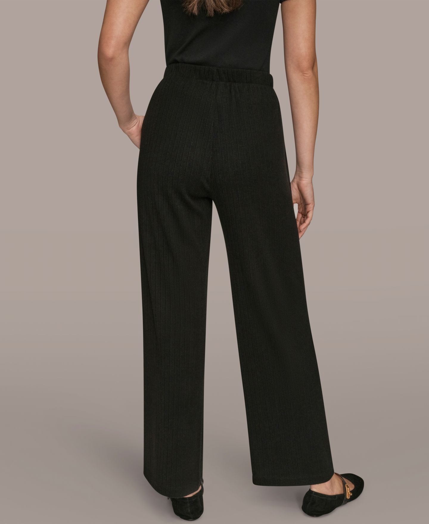 Женские брюки Donna Karan Weekend Brushed Rib High Rise Pull-On Pleated, цвет: Чёрный — фото 2