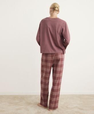 Women's Two-Piece Flannel Check Pajamas