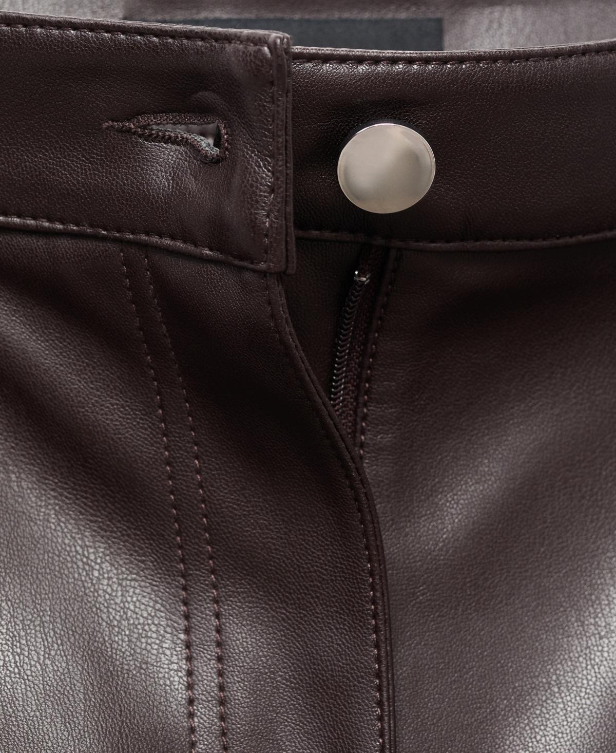 Mango Women's Leather-effect Skinny Pants In Brown
