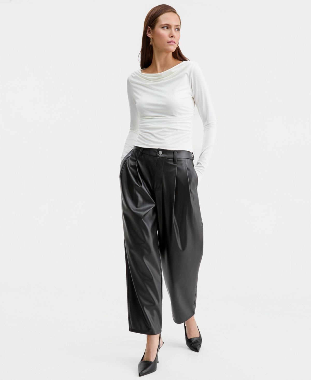 Bar Iii Women's Boat-neck Jersey Top, Macy's Exclusive In White