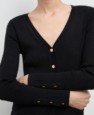 Women's Ribbed Buttoned Cardigan