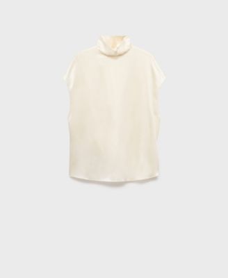 Women's Silk Satin Turtleneck Blouse