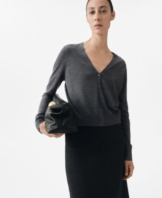 MANGO - Women's Wool V-Neck Cardigan