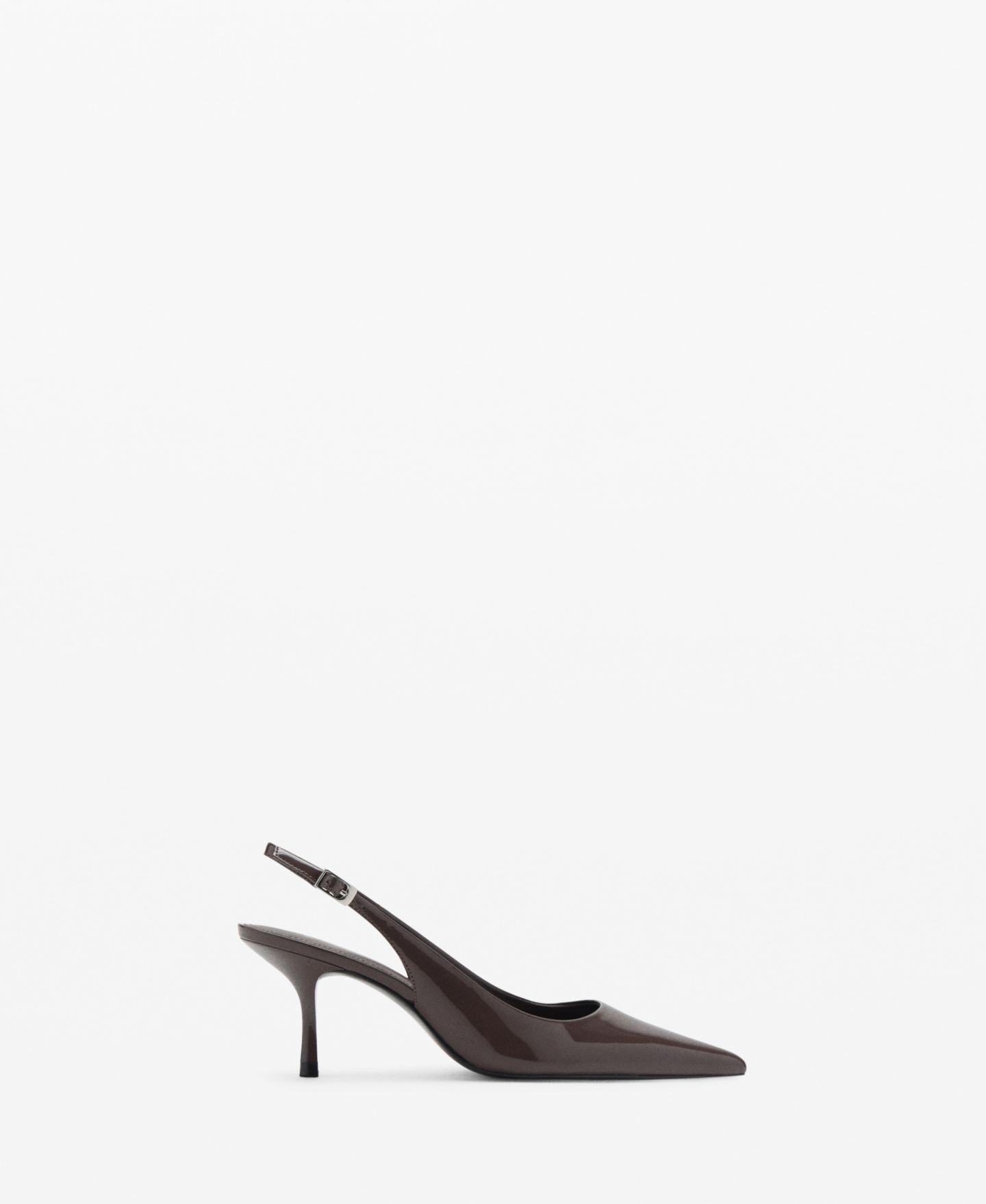 Женские туфли Mango Patent Leather Effect Pointed, цвет: Светлый меланжевый серый — фото 2