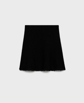 Women's Frayed Hem Tweed Skirt