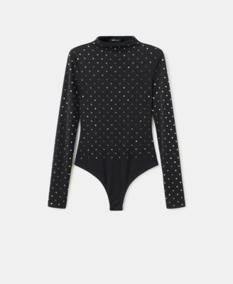MANGO - Women's Long-Sleeved Crystal Bodysuit