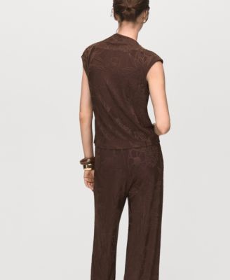 Women's Jacquard Floral-Print Top