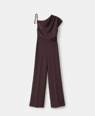 Women's Asymmetrical Neck And Bow Jumpsuit