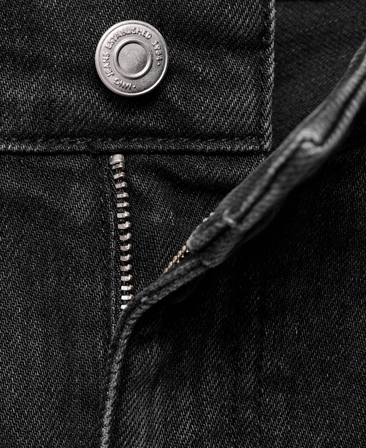 Mango Mid Rise Straight Leg Jeans In Black