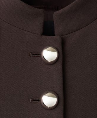 Women's Jewel-Button Strip Collar Jacket