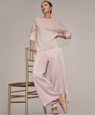 Women's Long Sleeve Wool Cashmere Blend Dye Dip Sweater