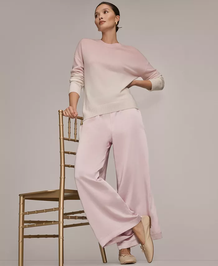 Women's Long Sleeve Wool Cashmere Blend Dye Dip Sweater - thumbnail 6