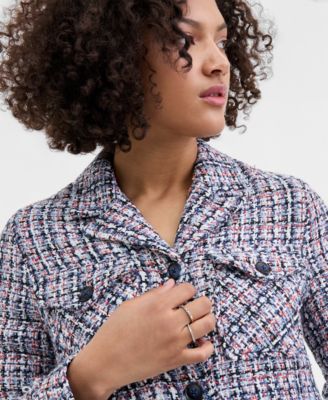 Women's Button-Front Boucl&eacute; Jacket