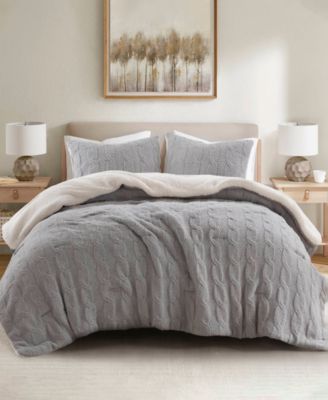 	Textured Knit Chenille 3-Pc. Comforter Set, Full/Queen