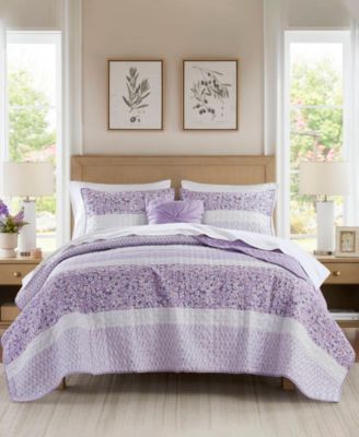 Caralie Seersucker 4-Pc. Quilt Set, Full/Queen