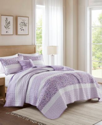 Caralie Seersucker 4-Pc. Quilt Set, Full/Queen