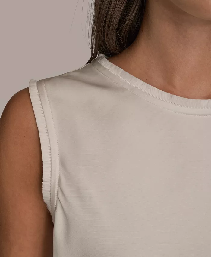Women's Satin Sleeveless Fringe Trim Blouse - thumbnail 9