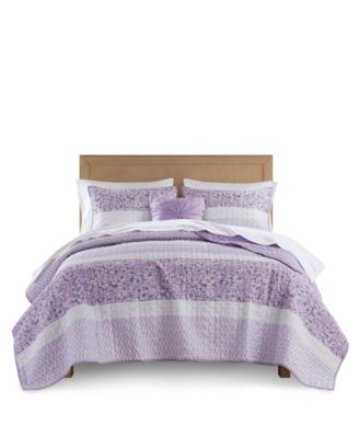 Caralie Seersucker 4-Pc. Quilt Set, Full/Queen