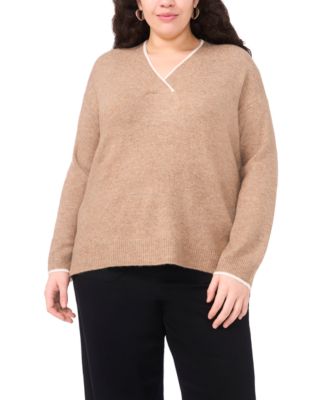 Vince Camuto - Plus Size V-Neck Side Slit Sweater