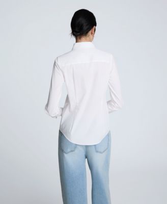 Women's Solid Poplin Button Front Shirt