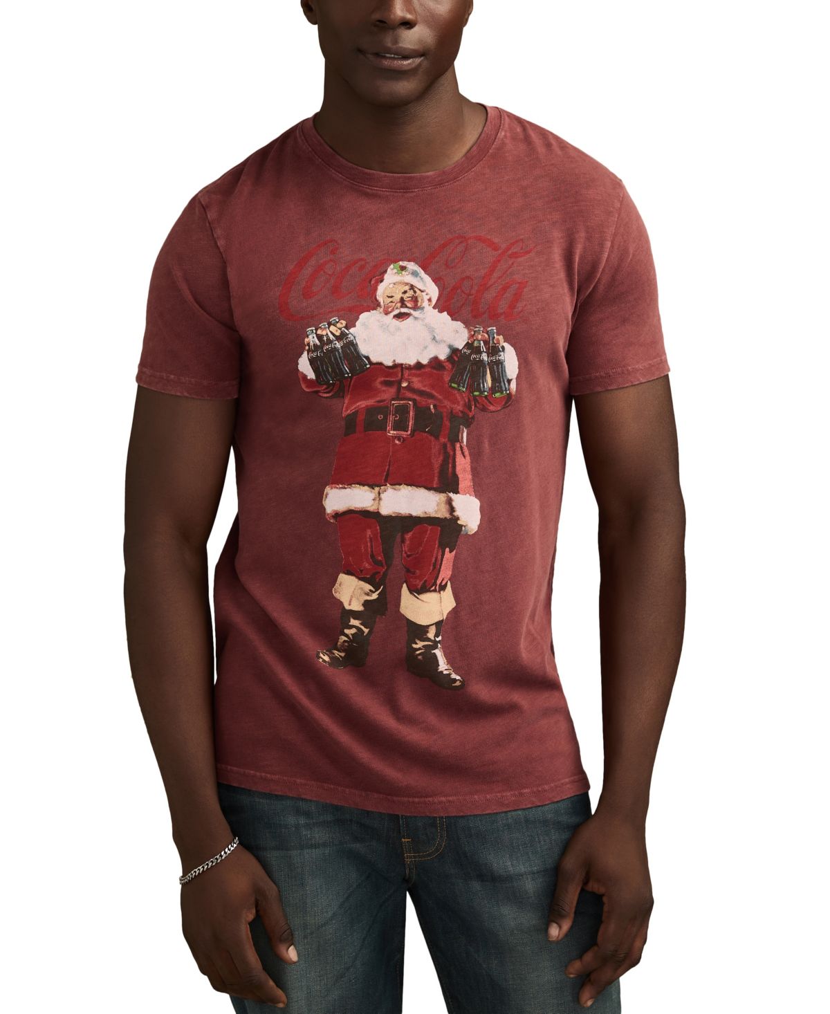 Мужская футболка с круглым вырезом и принтом Coca-Cola Santa