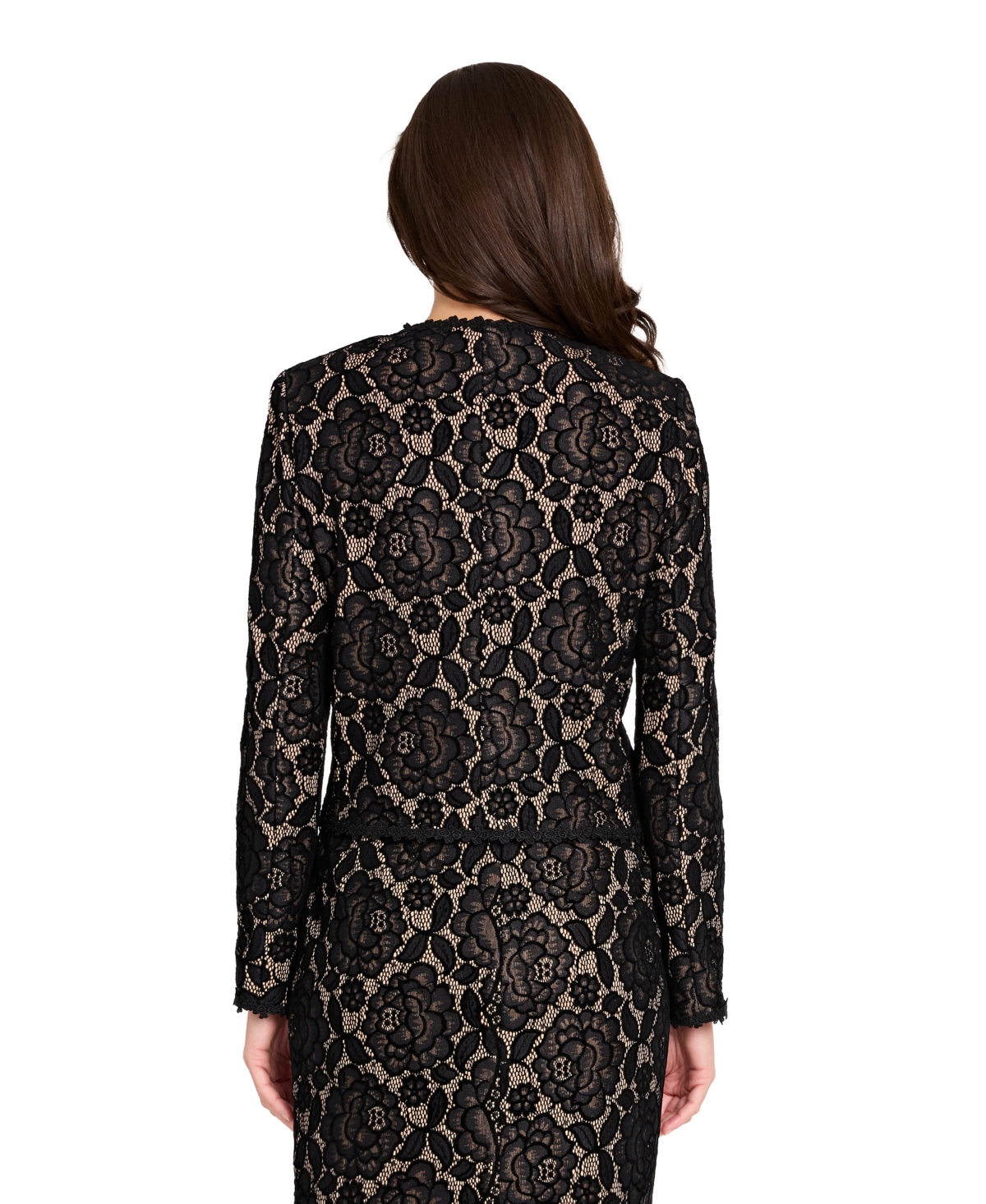 Tahari Asl Women's Bonded Lace Long-Sleeve Jacket