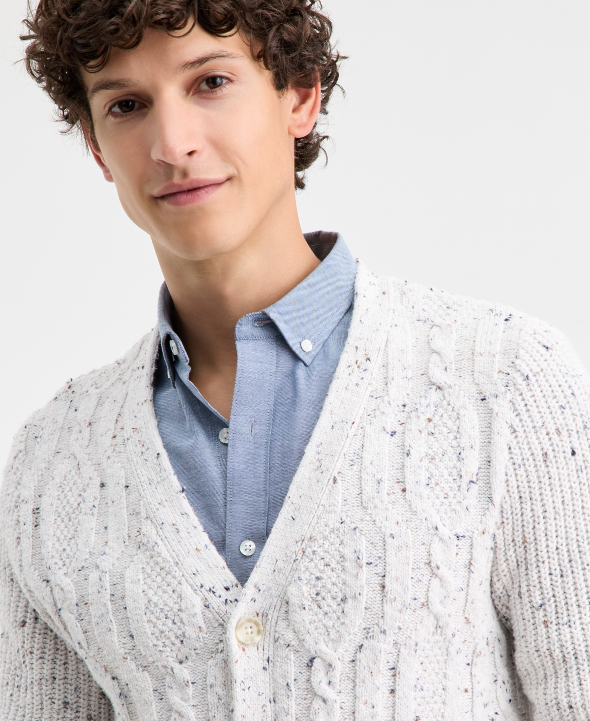 Club Room Men's Elv Cable Cardigan Sweater, Macy's Exclusive