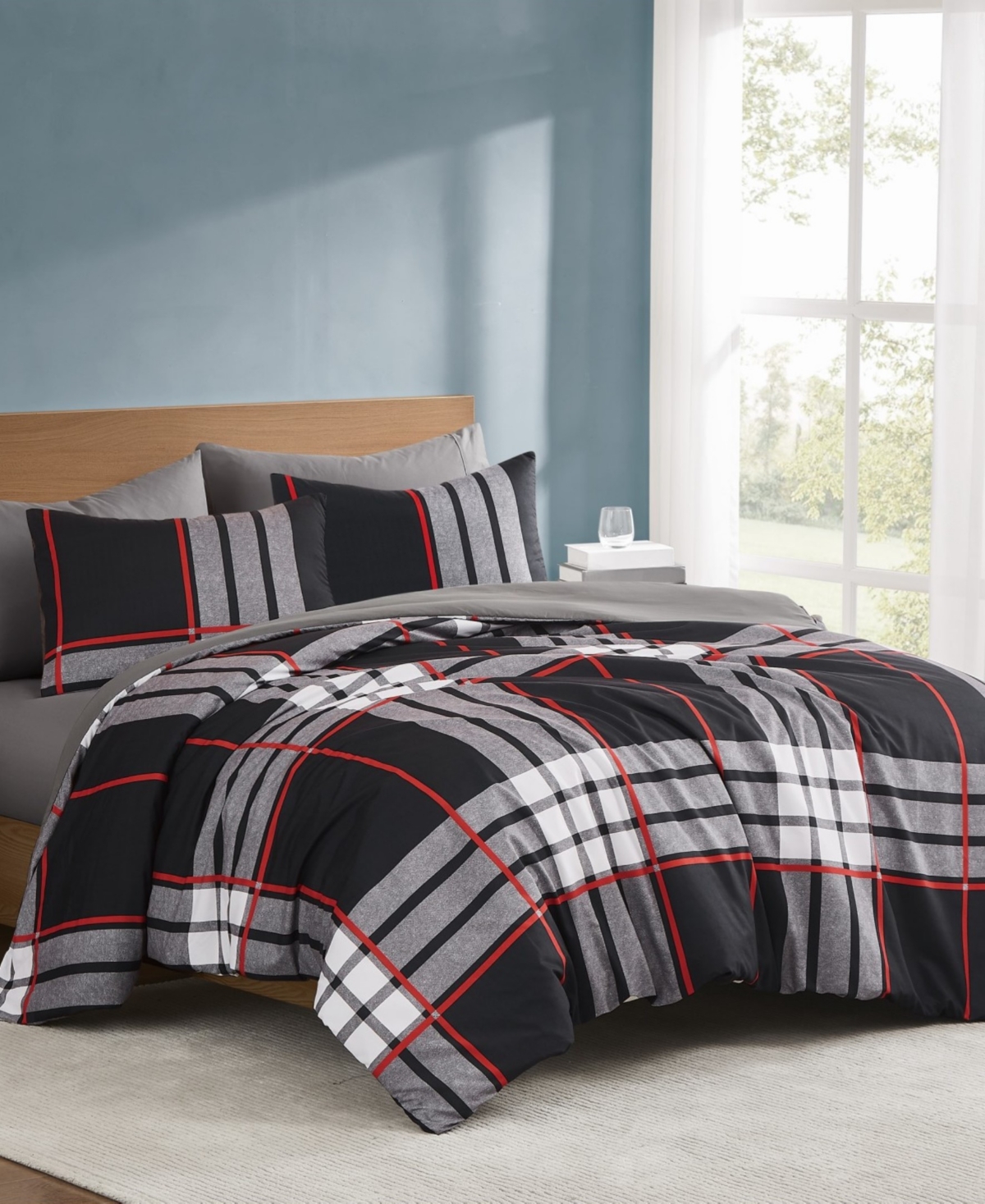 Truly Soft Danbury Plaid 2-pc. Comforter Set, Twin/twin Xl In Black
