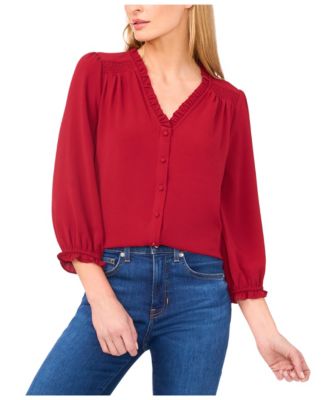 CeCe - Ruffled Button-Front Top